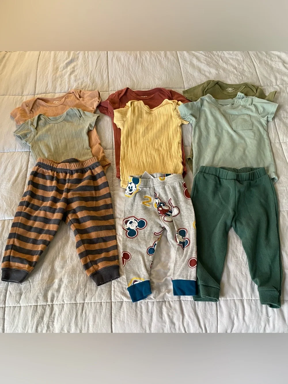 Gerber Kids Matching Sets - Yellow, Green, Rust, Tan, Gray, Blue